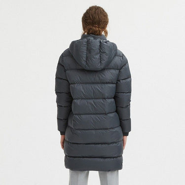 Luxurious Padded Hooded Jacket in Dark Grey